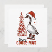 Merry Goose-Mas Feestdagenkaart (Voorkant / Achterkant)