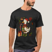 Merry Goosemas Christmas Lights Goose Duck Boho Fl T-shirt (Voorkant)