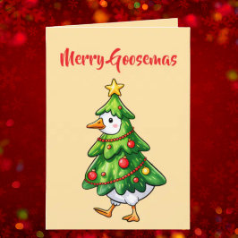 Merry Goosemas Familie Foto Vakantie Groeten Kaart