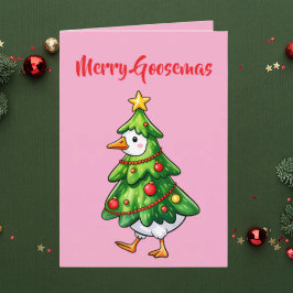 Merry Goosemas Familie Foto Vakantie Groeten Kaart