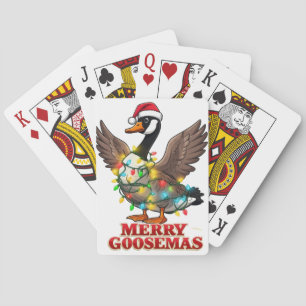Merry Goosemas Grappige Kerstgans Xmas Pokerkaarten