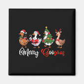 Merry Goosmas Silly Goose Christmas Funny Xmas Wom Magneet (Voorkant)