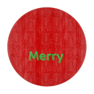 Merry Green Name op Rood Snijplank