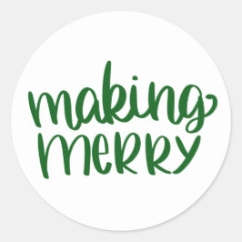 Merry Green Round Sticker maken