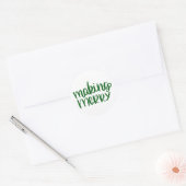Merry Green Round Sticker maken (Envelop)
