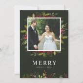 Merry Greenery Foto Feestdagenkaart (Voorkant)