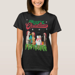 Merry Greyhound Feestdagen met kerstmis Dogs schat T-shirt