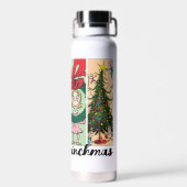 Merry Grinchmas Holiday Collage Waterfles (Achterkant)