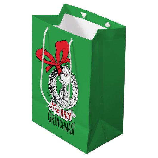 Merry Grinchmas Wreath The Grinch Medium Cadeauzakje (Voorkant Gekanteld)