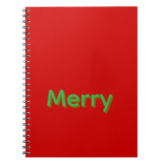 Merry Groene Naam op Rood Notitieboek