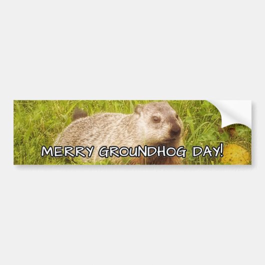 Merry Groundhog Day bumper sticker (Voorkant)