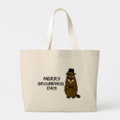 Merry Groundhog Day Grote Tote Bag (Achterkant)