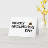 Merry Groundhog Day Kaart (Gele Bloem)