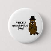 Merry Groundhog Day Ronde Button 5,7 Cm (Voorkant)