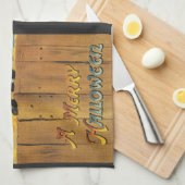 Merry Halloween Cat van Ellen Clapsaddle Theedoek (Quarter Fold)