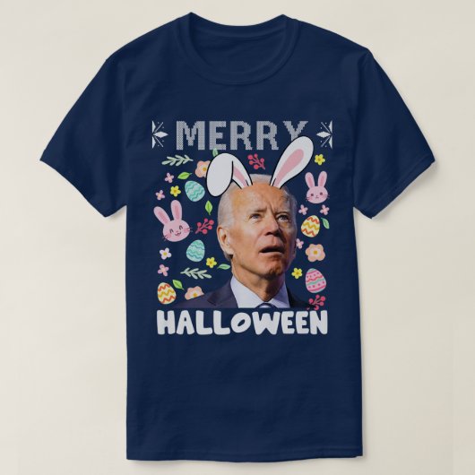 Merry Halloween verwarused Joe Biden Bunny Easter T-shirt (Design voorkant)