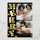 Merry Hand drawn Christmas 2 Photo Folie Feestdagenkaart (Voorkant)