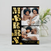 Merry Hand drawn Christmas 2 Photo Folie Feestdagenkaart (Staand Voorkant)