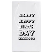 Merry Happy Birthday, aangepaste naam Kerstmis Klein Cadeauzakje (Achterkant)