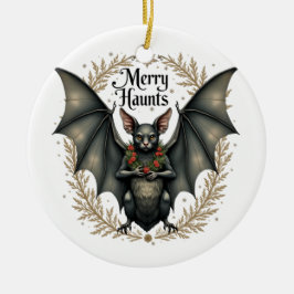 Merry Haunts Gothic Bat Ornament