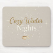 Merry Hearth: Cozy Winter Nights Minimalist Mousep Muismat (Voorkant)