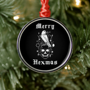Merry Hexmas Heks Schedel Spooky Horror Ornament