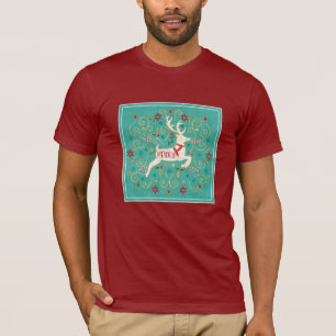 Merry Holiday Blauwgroen rendierziekte T-shirt