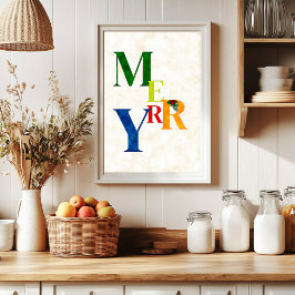 Merry Holiday Decor, Wall Art kerstPoster Poster