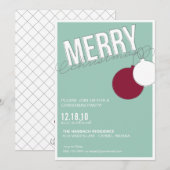 Merry Holiday Party Invitation Sjabloon Kaart (Voorkant / Achterkant)