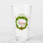 Merry Holiday Wreath Glas (Voorkant)