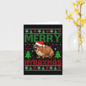Merry Hyraxmas Hyrax Ugly Christmas Sweate Kaart (Gele Bloem)