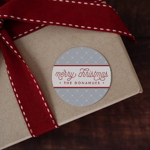 Merry in Stippen   Aangepaste feestdag Ronde Sticker