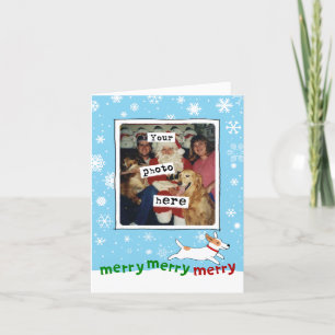 Merry Jack Russell Schattige Dog Jouw kerstfoto Feestdagen Kaart