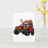 Merry Jeepmas Ugly Light Reindeer Christmas Funny  Kaart (Gele Bloem)