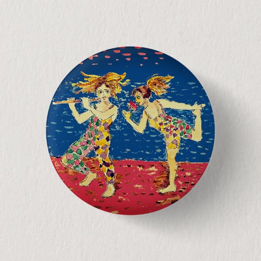 Merry jesters ronde button 3,2 cm (Voorkant)