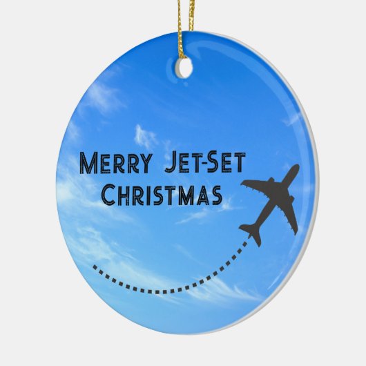 Merry Jet-Set Kerstversiering - Sky Keramisch Ornament (Links)