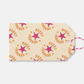 Merry Junemas Tropical Kerstpatroon Cadeaulabel (Voorkant (Horizontaal))