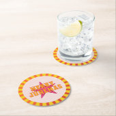 Merry Junemas Tropische Kerstmis Ronde Kartonnen Onderzetter (Insitu)