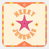 Merry Junemas Tropische Kerstmis Vierkante Sticker (Voorkant)