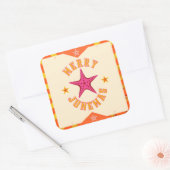 Merry Junemas Tropische Kerstmis Vierkante Sticker (Envelop)