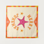 Merry Junemas Tropische Kerstmis Wandkleed (Voorkant (horizontaal))