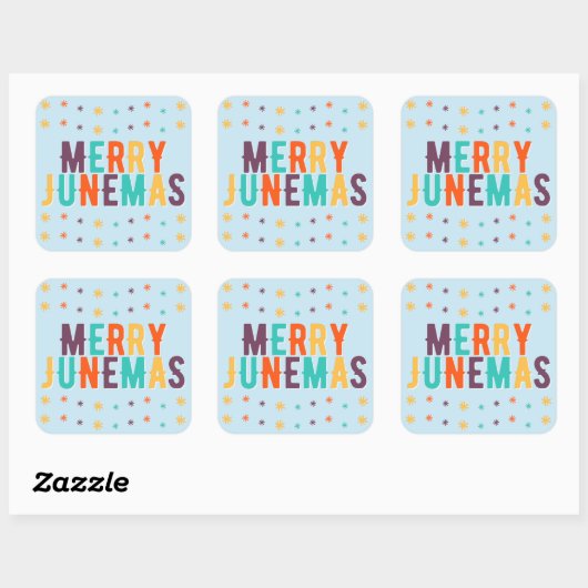 Merry Junemas Vierkante Sticker (Vel)
