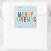 Merry Junemas Vierkante Sticker (Tas)