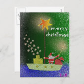 Merry kermas feestdagenkaart (Voorkant / Achterkant)