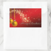 Merry kermas rechthoekige sticker (Tas)