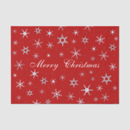 Merry kerrode snowflakes tissuepapier