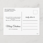 Merry kerst 1 foto elegant script feestdagenkaart (Achterkant)