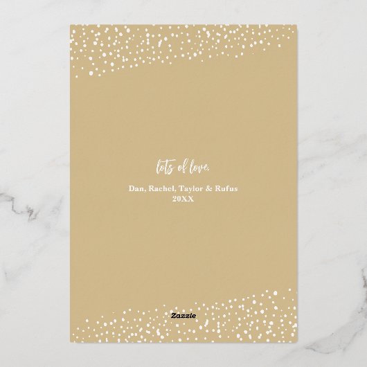 Merry kerst 4 Foto Collage Gold Folie Feestdagenkaart (Achterkant)