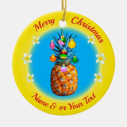 Merry kerst, aangepast ananas Ornament (Voorkant)