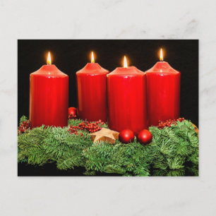 Merry kerst advent wreath feestdagenkaart